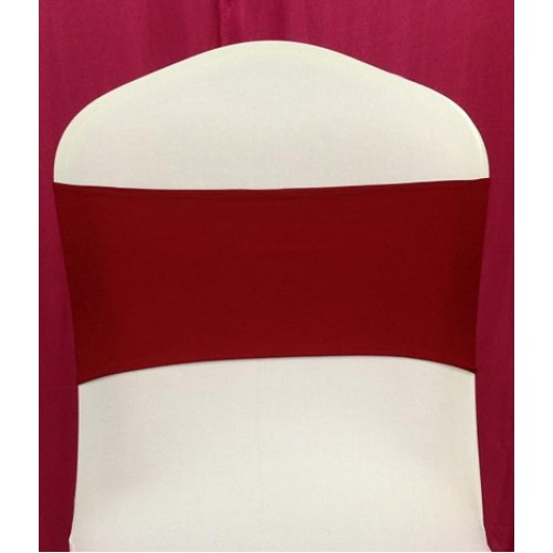 Burgundy Spandex Chair Band - Pack of 10