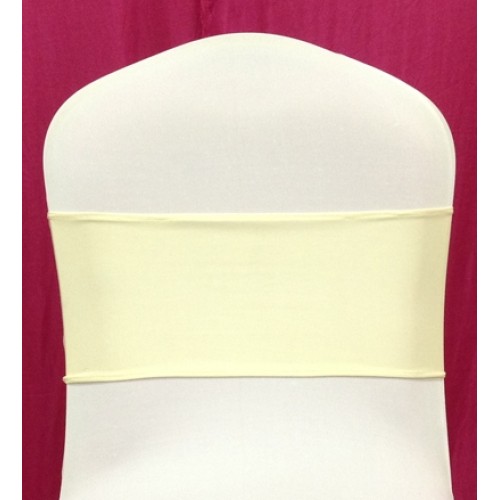 Ivory Spandex Chair Band - Pack of 10