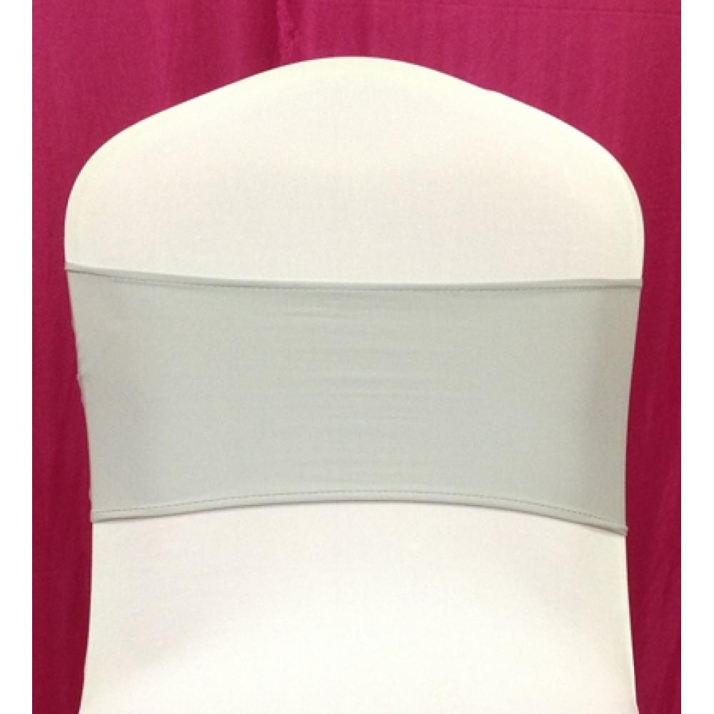 Silver Spandex Chair Band - Pack of 10