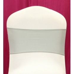 Silver Spandex Chair Band - Pack of 10