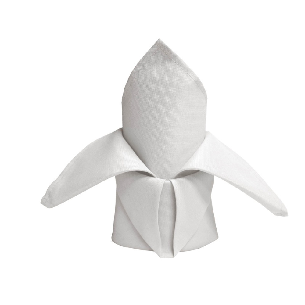 White Cloth Napkins – 45cm (18") Polyester Fabric – Pack of 10