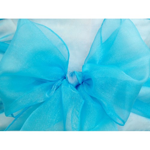 Turquoise Organza Chair Bows - PACK of 10