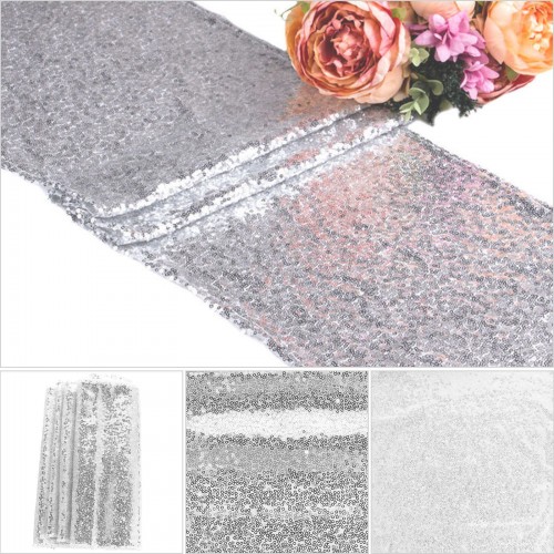 Silver Sequin Table Runners