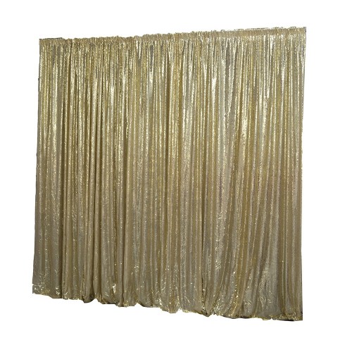 6m (w) x 3m (h) Sequin Wedding Backdrop Curtain -  Gold