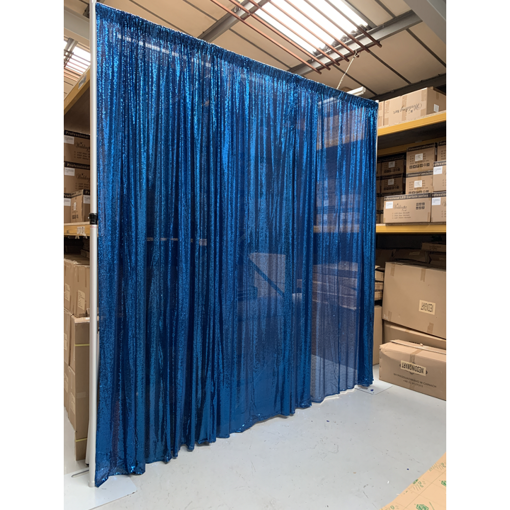 6m (w) x 3m (h) Sequin Wedding Backdrop Curtain -  Royal Blue