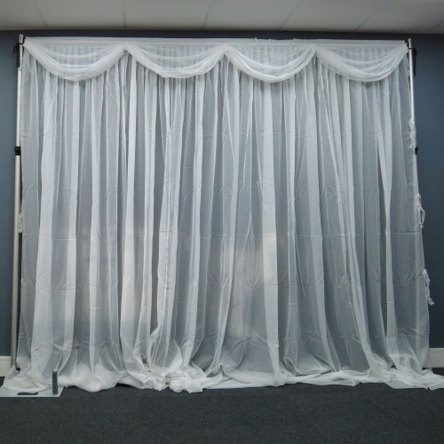 3m Detachable Voil Swag with 4 Loops - IVORY