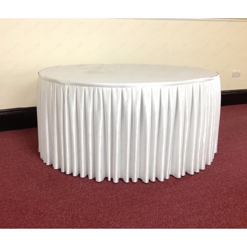 4M Pleated Wedding Cake Table Skirt - White