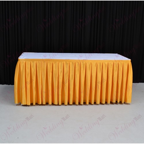 8M Gold Top Table Skirt