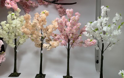 Small Blossom Trees are the Perfect Wedding Table Centre Piece