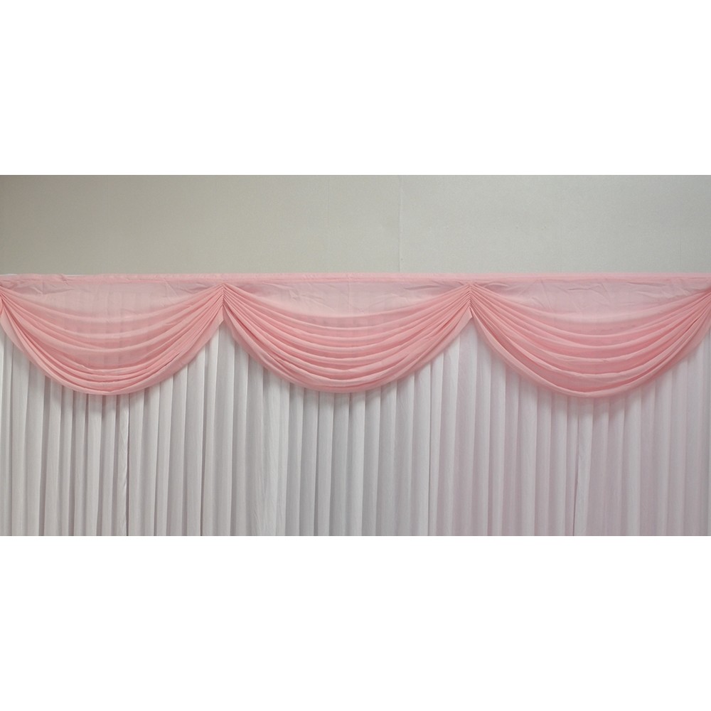 3m Detachable Voil Swag with 3 Loops - Dusty Pink