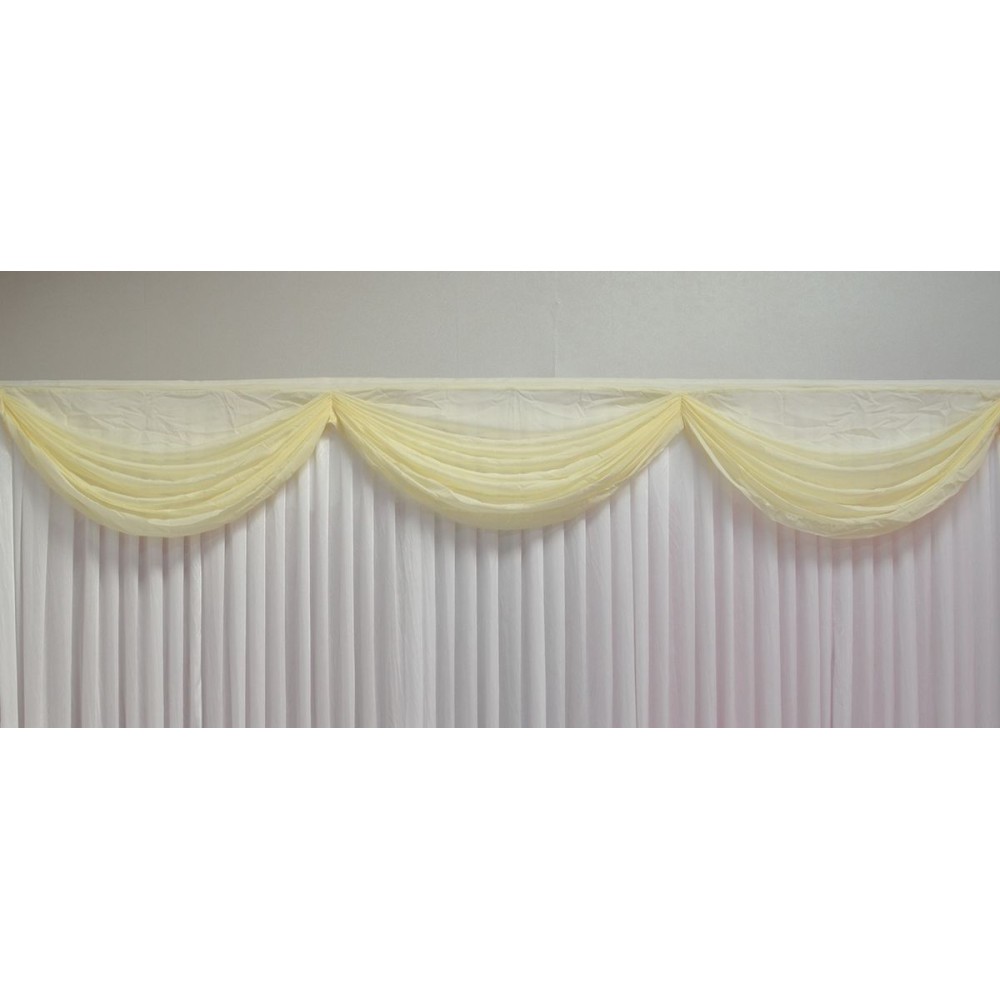 3m Detachable Chiffon Swag with 3 Loops - IVORY