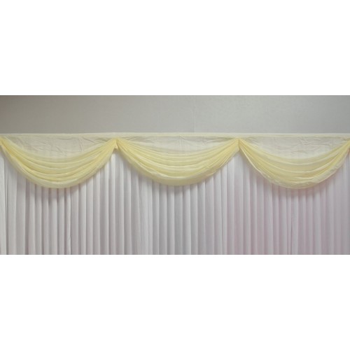 3m Detachable Chiffon Swag with 3 Loops - IVORY