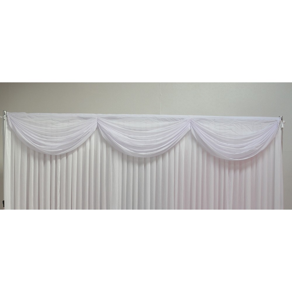 3m Detachable Chiffon Swag with 3 Loops - White