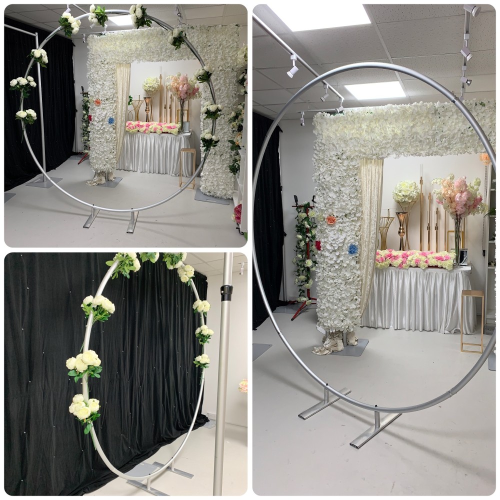 REFURBISHED - 240cm Large Aluminium Wedding Backdrop Hoop