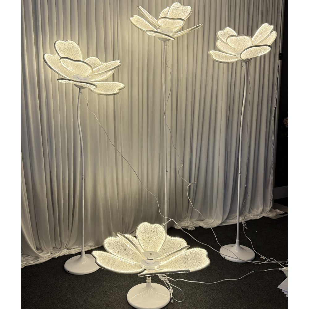 Freestanding Giant LED Flower Lights 4 Piece Set | Wedding Backdrop Décor