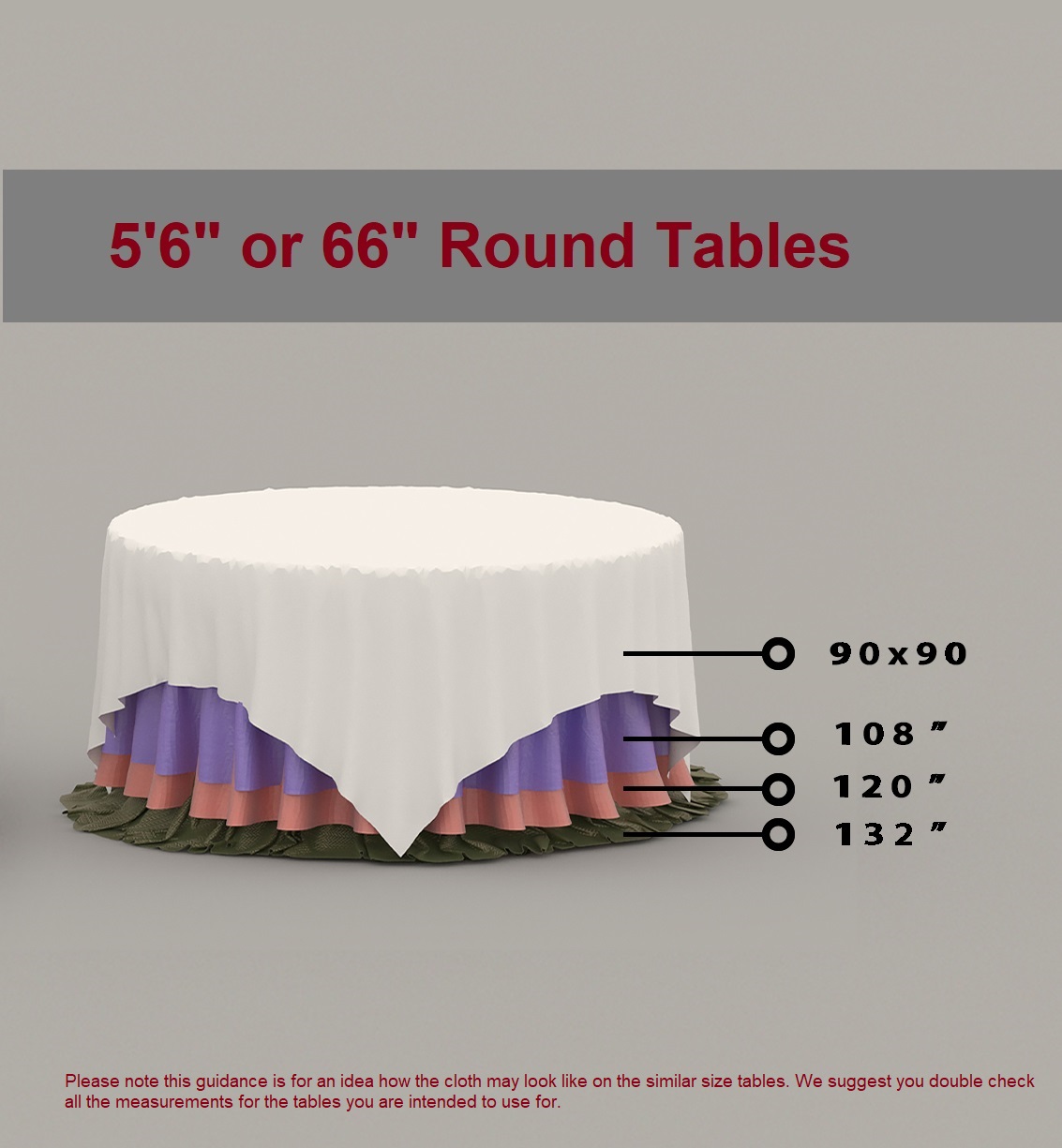 Discover which size tablecloths are suitable for your banqueting tables